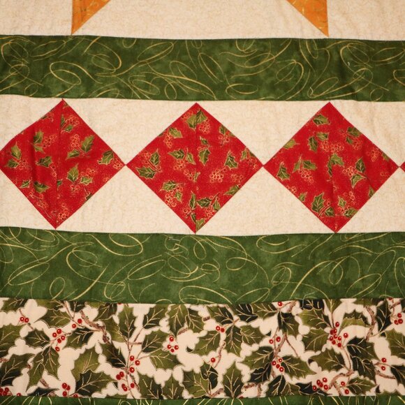 Christmas Tree Skirt Quilted Handmade 56 X 56 - Picture 4 of 6